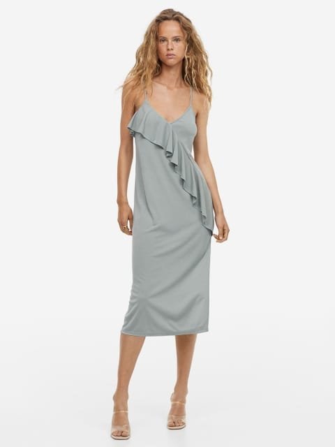 H&M Flounce-Detail Slip Dress