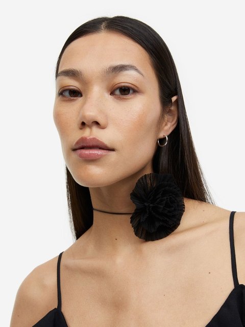H&M Flounce-Trimmed Crepe Dress