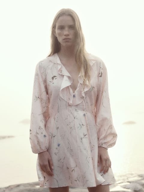 H&M Flounce-Trimmed Dress
