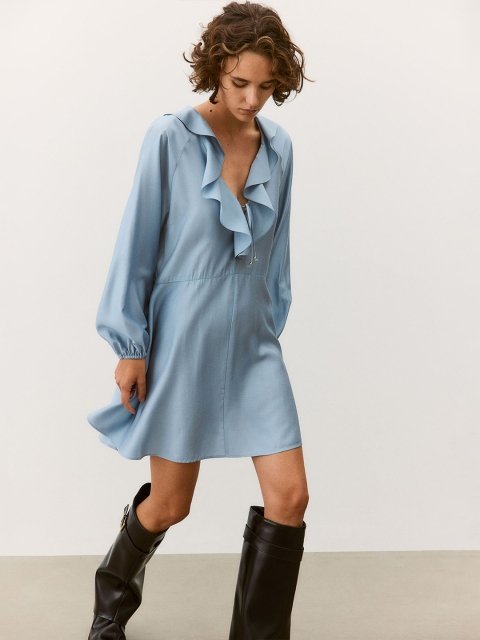 H&M Flounce-Trimmed Dress