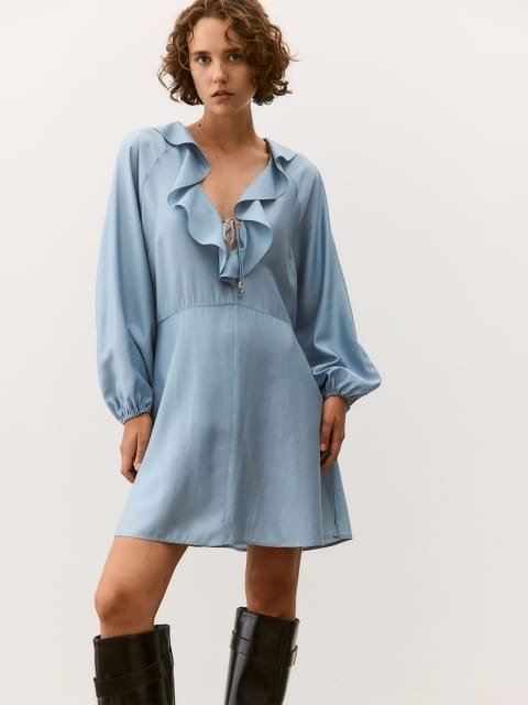 H&M Flounce-Trimmed Dress