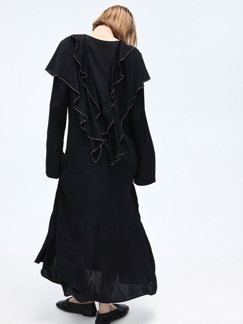 H&M Flounce-Trimmed Viscose Dress