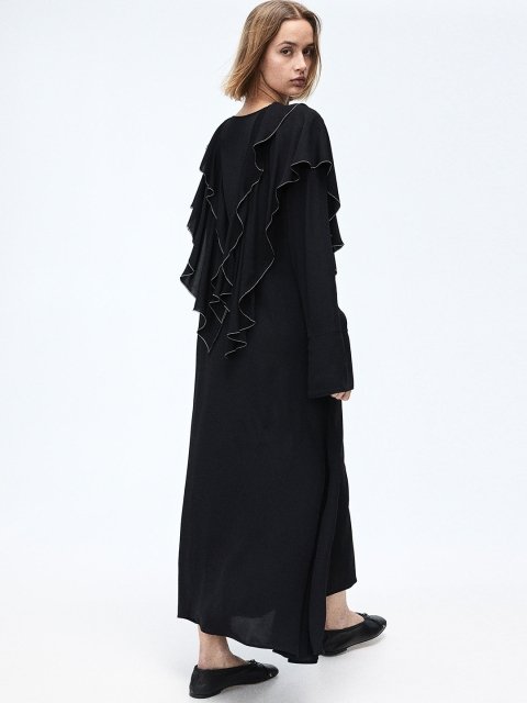 H&M Flounce-Trimmed Viscose Dress