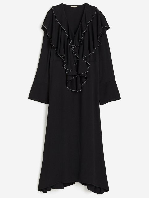 H&M Flounce-Trimmed Viscose Dress
