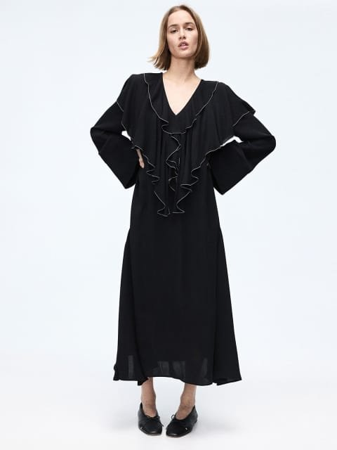 H&M Flounce-Trimmed Viscose Dress