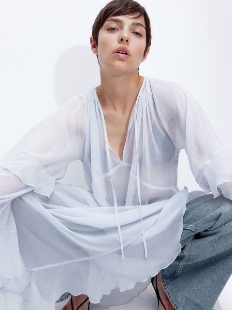 H&M Flounced Chiffon Dresses