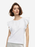 H&M Flutter-Sleeve Pure Cotton Jersey Top