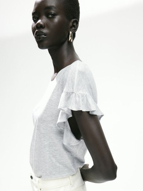 H&M Frill-Trim Cotton Top