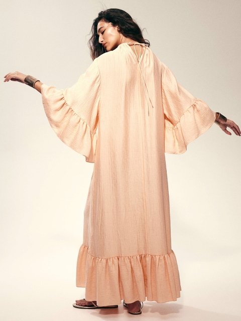 H&M Frill-Trimmed Kaftan Dress