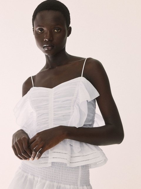 H&M Frill-Trimmed Strappy Top