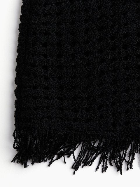 H&M Fringe-Trimmed Hole-Knit Dress