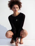 H&M Fringe-Trimmed Hole-Knit Dress
