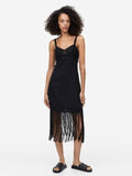 H&M Fringed Linen-Blend Dress