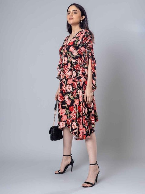 H&M Full Sleeve Flared Floral Dress