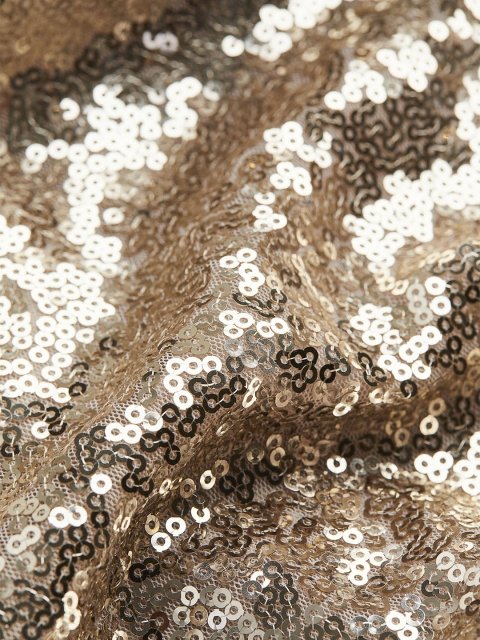 H&M Gold-Toned Sequined Off-The-Shoulder Dress