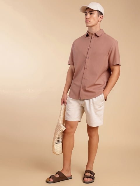 H&M Half Sleeve Linen Blend Shirt