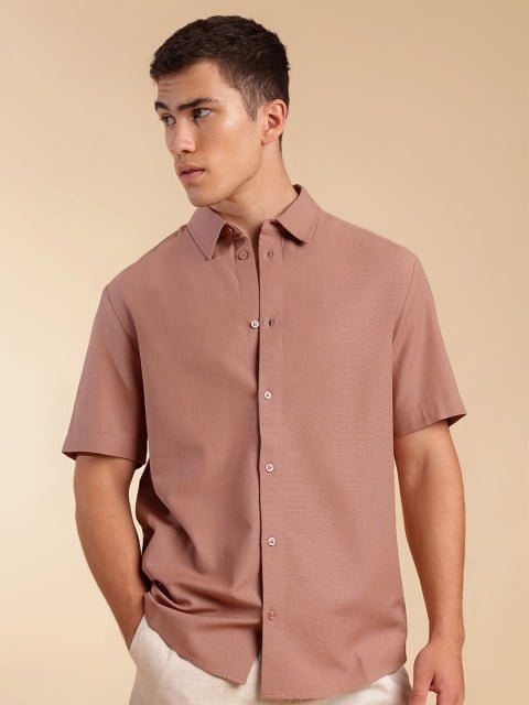 H&M Half Sleeve Linen Blend Shirt