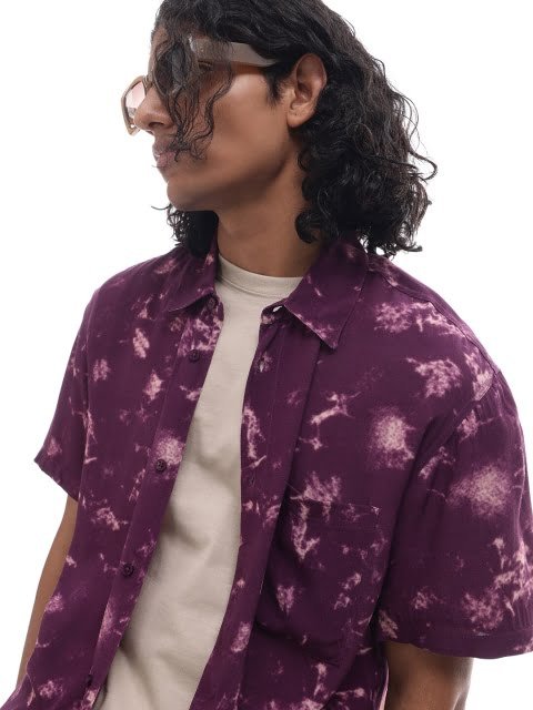 H&M Half Sleeve Tie & Dye Print Shirt