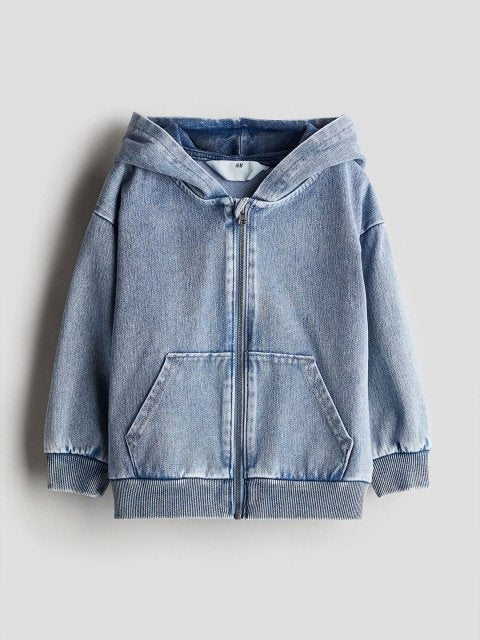 H&M Infants Boys Zip-Through Twill Hoodie Sweatshirts
