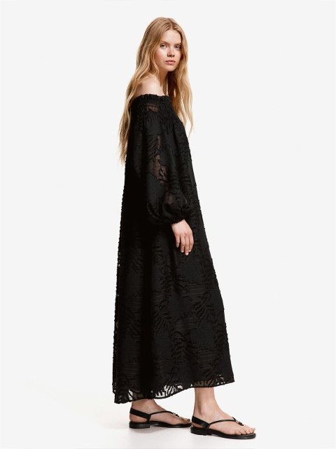 H&M Jacquard-Weave Off-The-Shoulder Dress