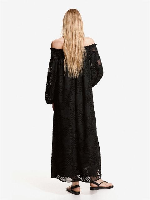 H&M Jacquard-Weave Off-The-Shoulder Dress