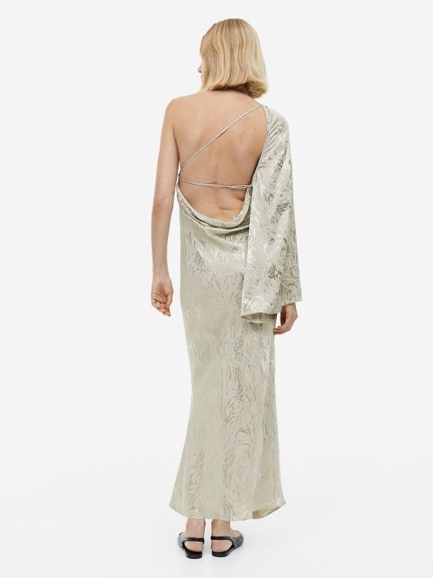 H&M Jacquard-Weave One-Shoulder Dress