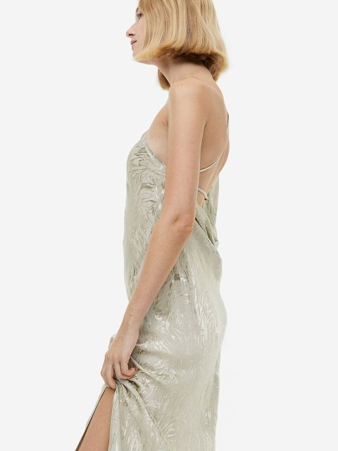 H&M Jacquard-Weave One-Shoulder Dress