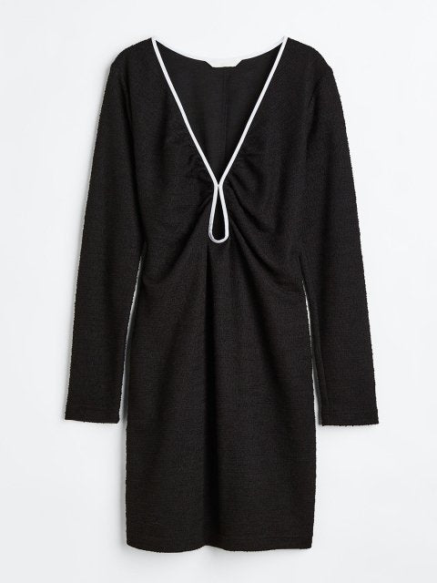 H&M Keyhole-Detail Boucl Dress