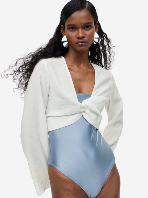 H&M Knot-Detail Modal-Blend Blouse