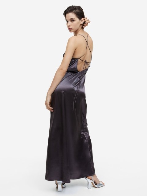 H&M Lace-Detail Satin Slip Dress
