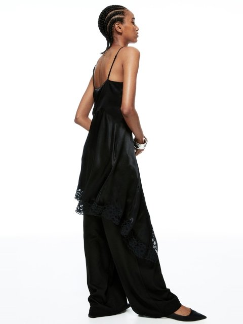 H&M Lace Trimmed satin dress