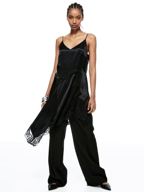 H&M Lace Trimmed satin dress