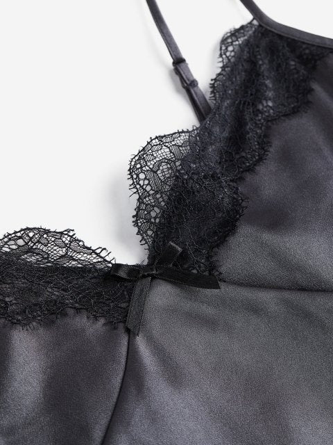 H&M Lace-Trimmed Satin Slip Dresses