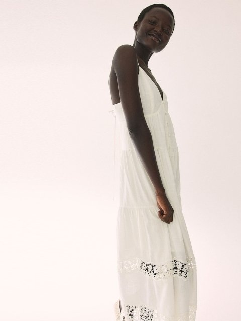 H&M Lace-Trimmed Strappy Dress