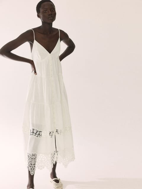 H&M Lace-Trimmed Strappy Dress