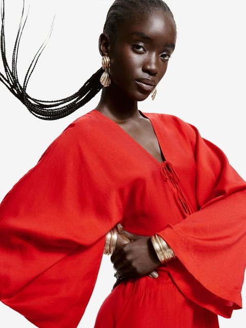 H&M Lace-up kaftan dress