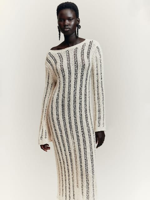 H&M Ladder-Stitch-Look Knitted Dress