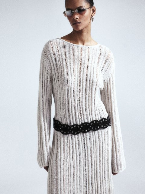 H&M Ladder-Stitch-Look Knitted Dress