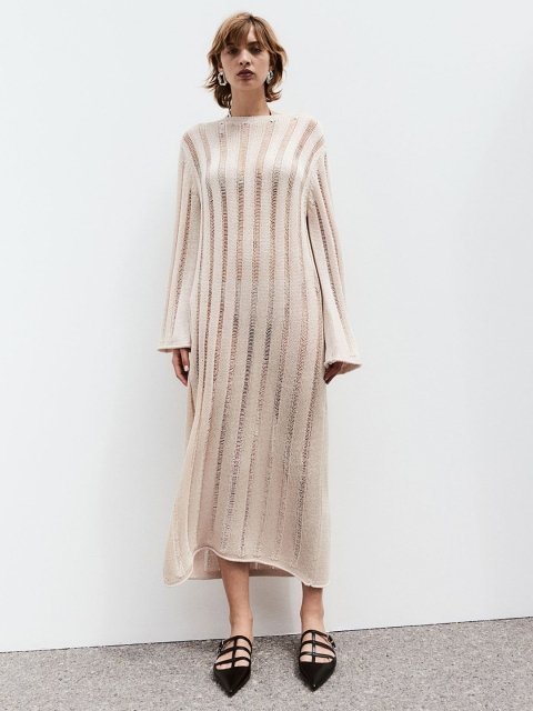 H&M Ladder- Stitch- Look Knitted Dress