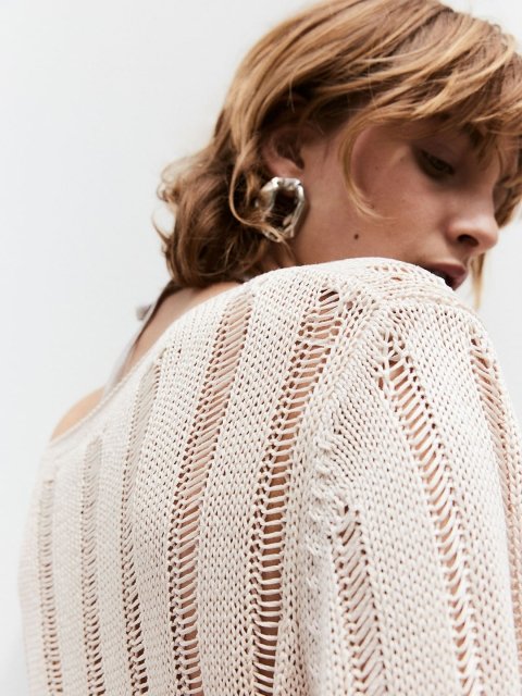 H&M Ladder- Stitch- Look Knitted Dress