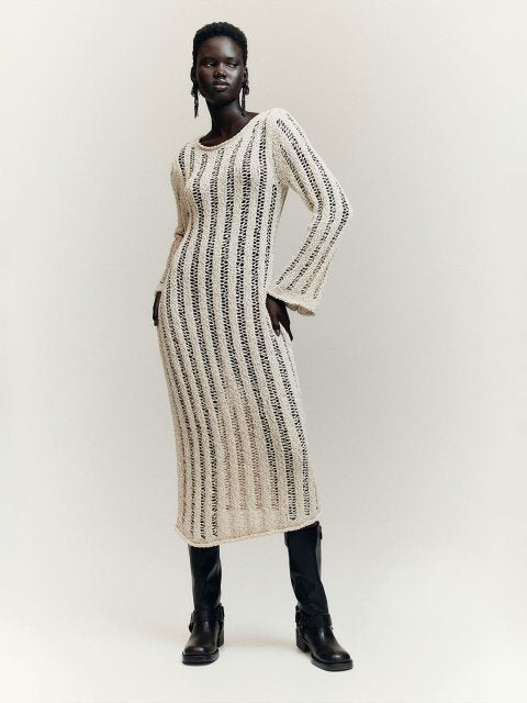 H&M Ladder-Stitch-Look Knitted Dress
