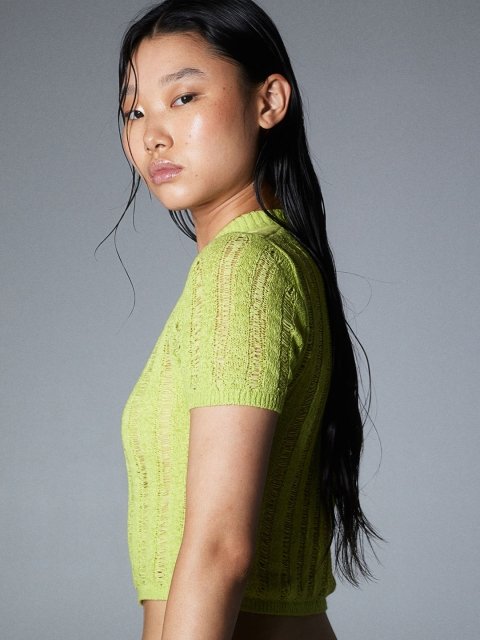 H&M Ladder Stitch-Look Knitted Top