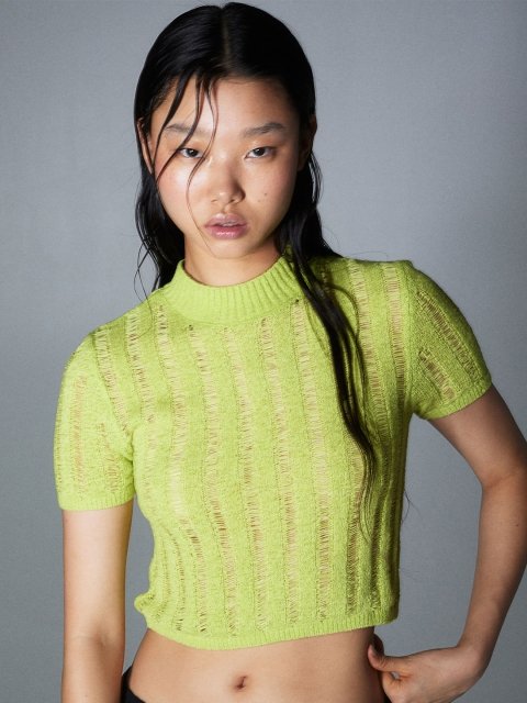 H&M Ladder Stitch-Look Knitted Top