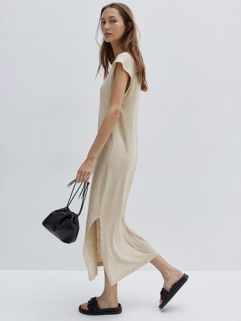 H&M Linen-Blend Midi Dress
