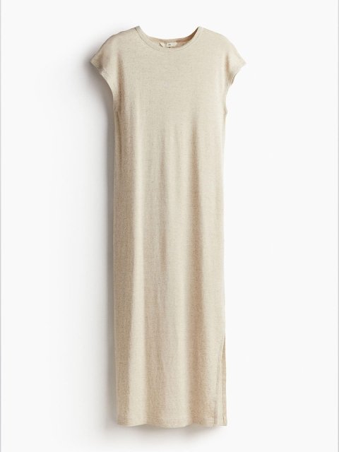 H&M Linen-Blend Midi Dress