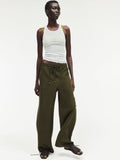H&M Linen-Blend Pull-On Trousers