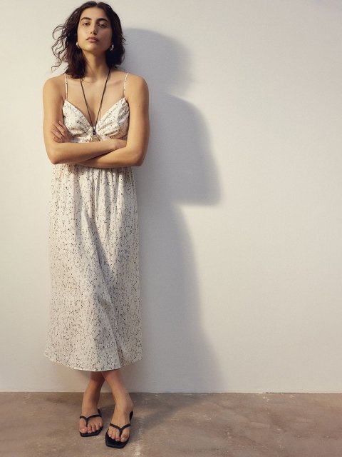 H&M Linen-Blend Strappy Dress