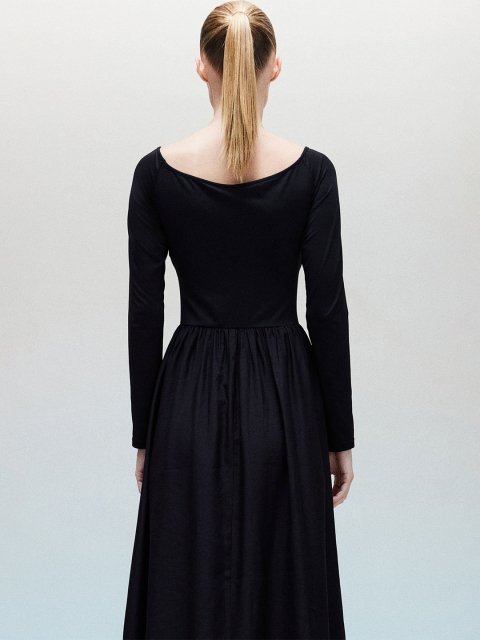 H&M Long Sleeve Fit and Flare Midi Dress