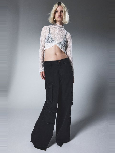 H&M Long-Sleeved Lace Top