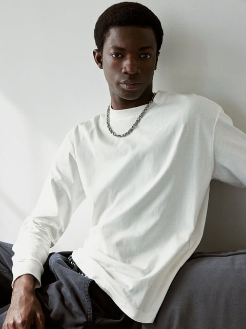 H&M Loose Fit Cotton Jersey Top